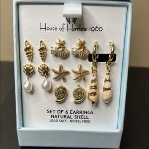 House of Harlow 1960 | Natural Shell Star Fish Whimsical Earrings Collection 🐚 🌊